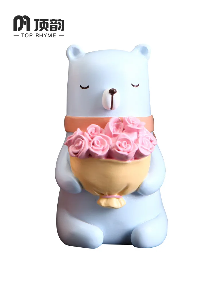 

Cartoon Fox Bear Rabbit Model Car Ornaments Fairy Garden Miniatures Kid's Room Figurines Home Office Desk Decorative Toys Gifts