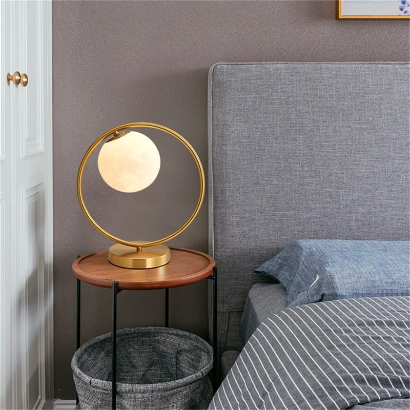 Современные латунные настольные лампы Hongcui круглые Настольные светильники