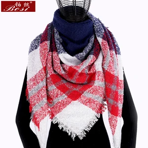 Кашемировое шарф в клеточку шаль женское пончо sjaal с треугольным принтом, роскошная брендовая дизайнерская бандана из пашмины, большие палантины, зима 2019