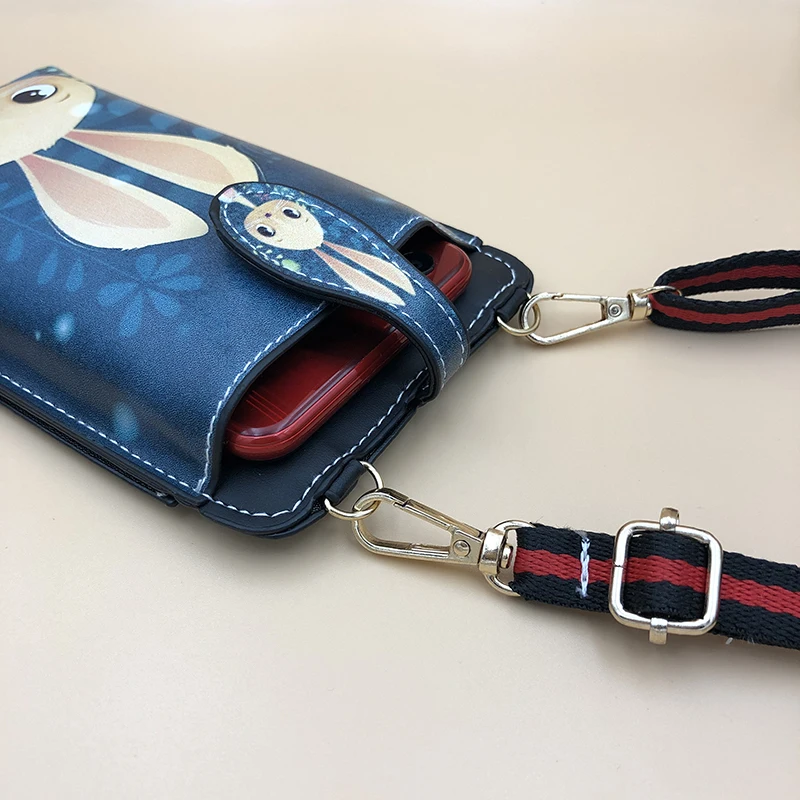 Новый универсальный кошелек из искусственной кожи с ремешком на плечо для