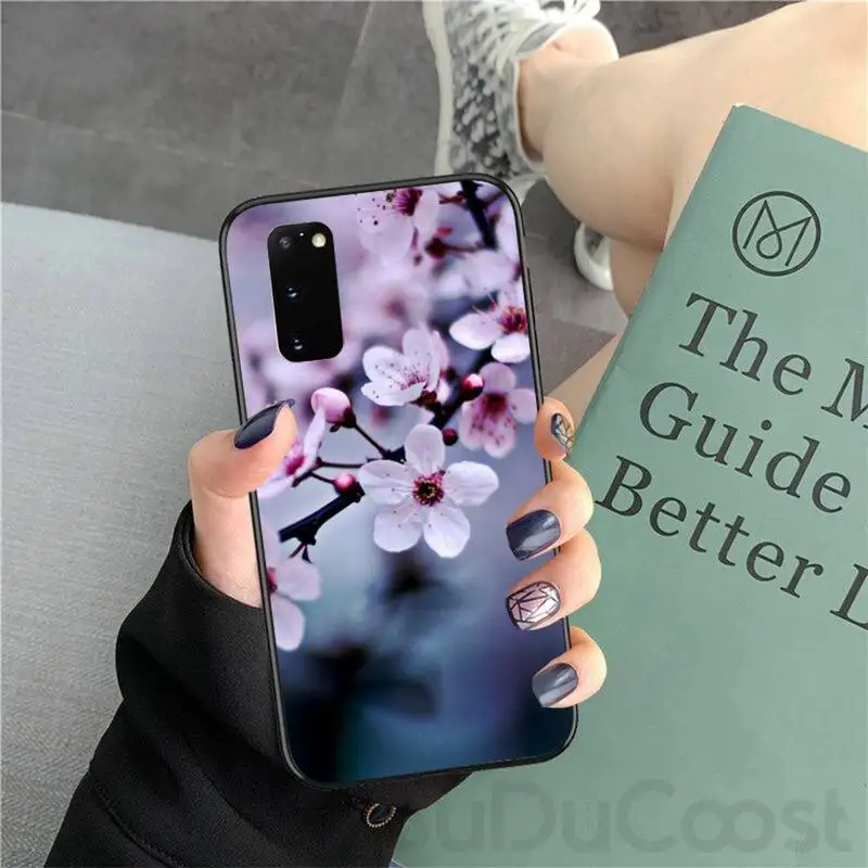 Японский милый блестящий чехол Chenel с цветами вишни для Samsung Galaxy S9 S10 S10E S6 S7 S8 S9Plus S5