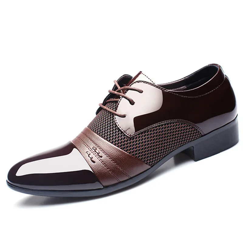 

Brand Men Dress Shoes Plus Size 38-48 Men Business Flat Shoes Black Brown Breathable Low Top Men Formal Office Shoes 987