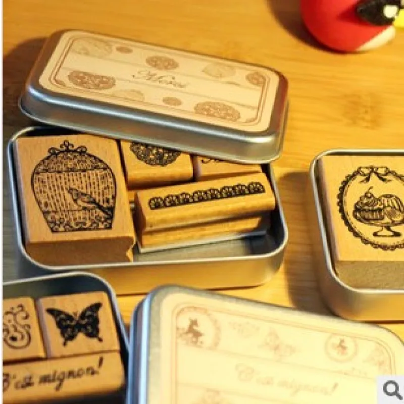 4 рисунка/коробка, парижские товары, аксессуары для канцтоваров, сделай сам, скрапбукинг, резиновый штамп, создание открыток, украшение альбома, поделки