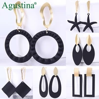 agustina metal black earrings fashion jewelry drop earrings women hanging earrings small geometry long earring bohemian earings