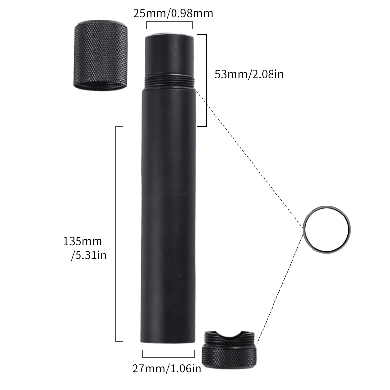 New multifunctional 3 in 1 Aluminum Travel Cigar Case Humidor Tube With Rack Holder and Tobacco Storage Black tu742 | Дом и сад