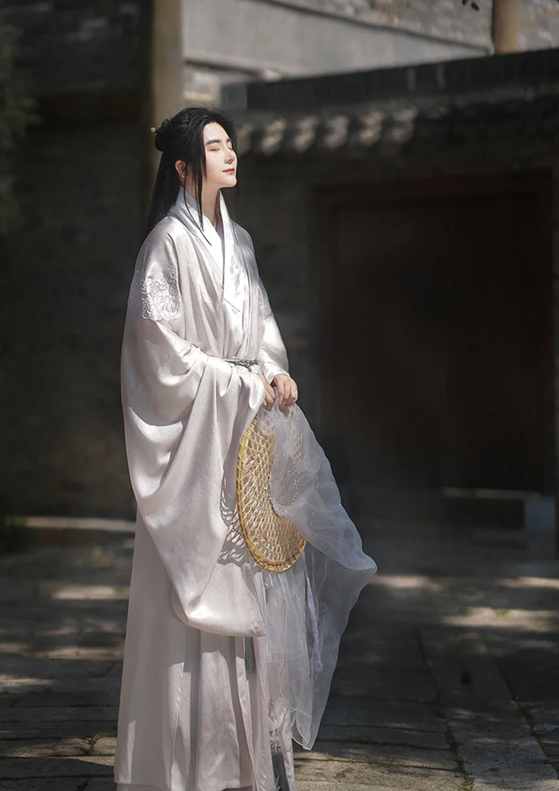 Большой Размер 2XL Hanfu мужской/женский мужской Роба белый костюм для косплея