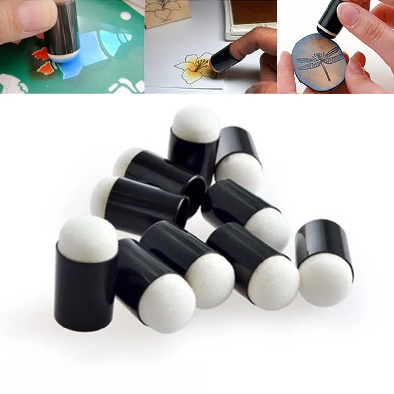 10pcs/set Fingers Painting Drawing Sponge Craft Tool Finger Chalk Painting Craft Set Ink Sponge Finger Daubers Paint Number Arts