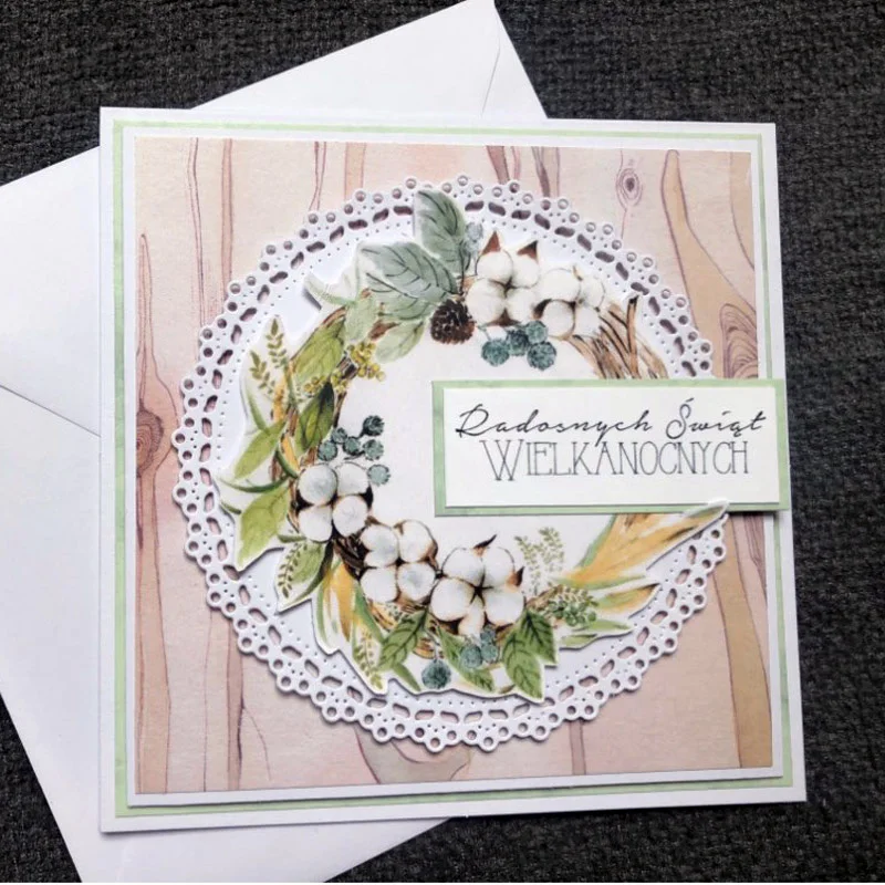 Ремесло умирает Скрапбукинг Салфетка Круг металлический Трафаретный вырубной