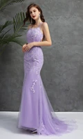 2020 cheap spaghetti mermaid prom dresses sexy open back full lace sheath evening gown formal party bridesmaid dreses