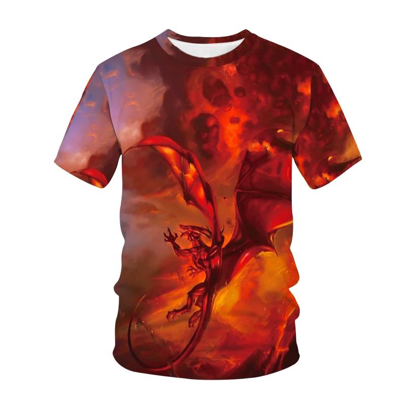 

New T-shirt Flame T-shirt Men Phoenix Eagle Graphic T-shirt Printing Harajuku Funny T-shirt Animal T-shirt Casual Lively T-shirt