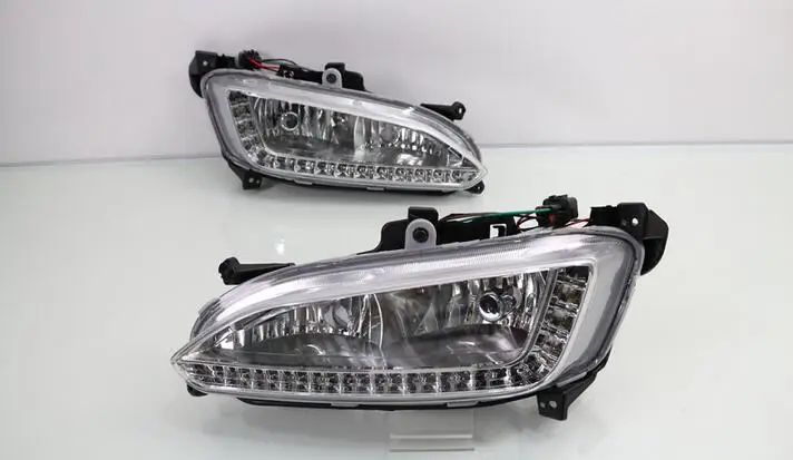 Для Hyundai Santa Fe IX45 2013 2014 2015 светодиодные дневные ходовые огни светильник