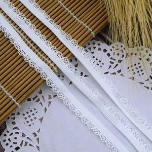 #1597 3006 белые цветные эластичные ленты 11 мм, зубчатая кружевная отделка, 8 ярдовпартия стрейч-лента, швейная Кружевная аппликация, лента для нижнего белья
