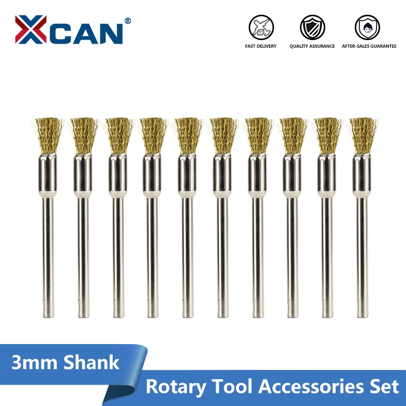 XCAN 3.0mm Shank Wire Brush Brass Polishing for Dremel Rotary Tool Metal | Инструменты