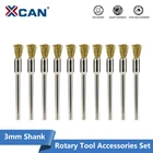 XCAN металлическая щетка с хвостовиком 3,0 мм для вращающегося инструмента Dremel, инструмент для полировки металла