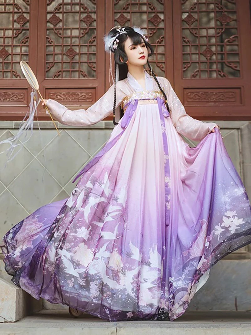 

Original Flower Chinese Traditional Hanfu Costume Woman Ancient Fairy Dress Lady Elegance Han Dynasty Cosplay Clothing Stage