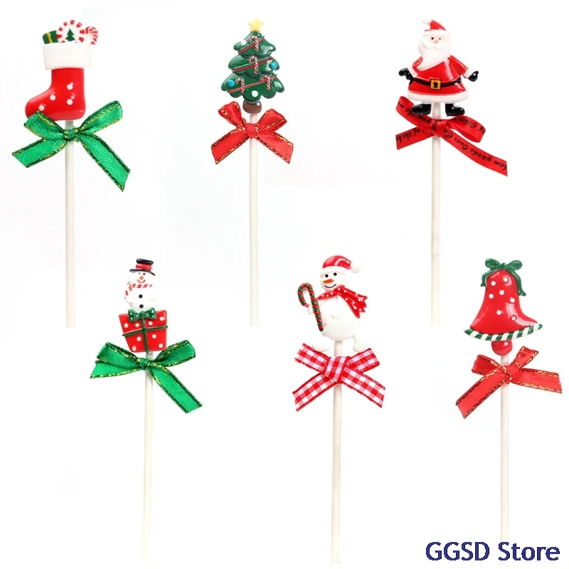 10 шт./компл. рождественские топперы для торта мультяшный снеговик Рождественская