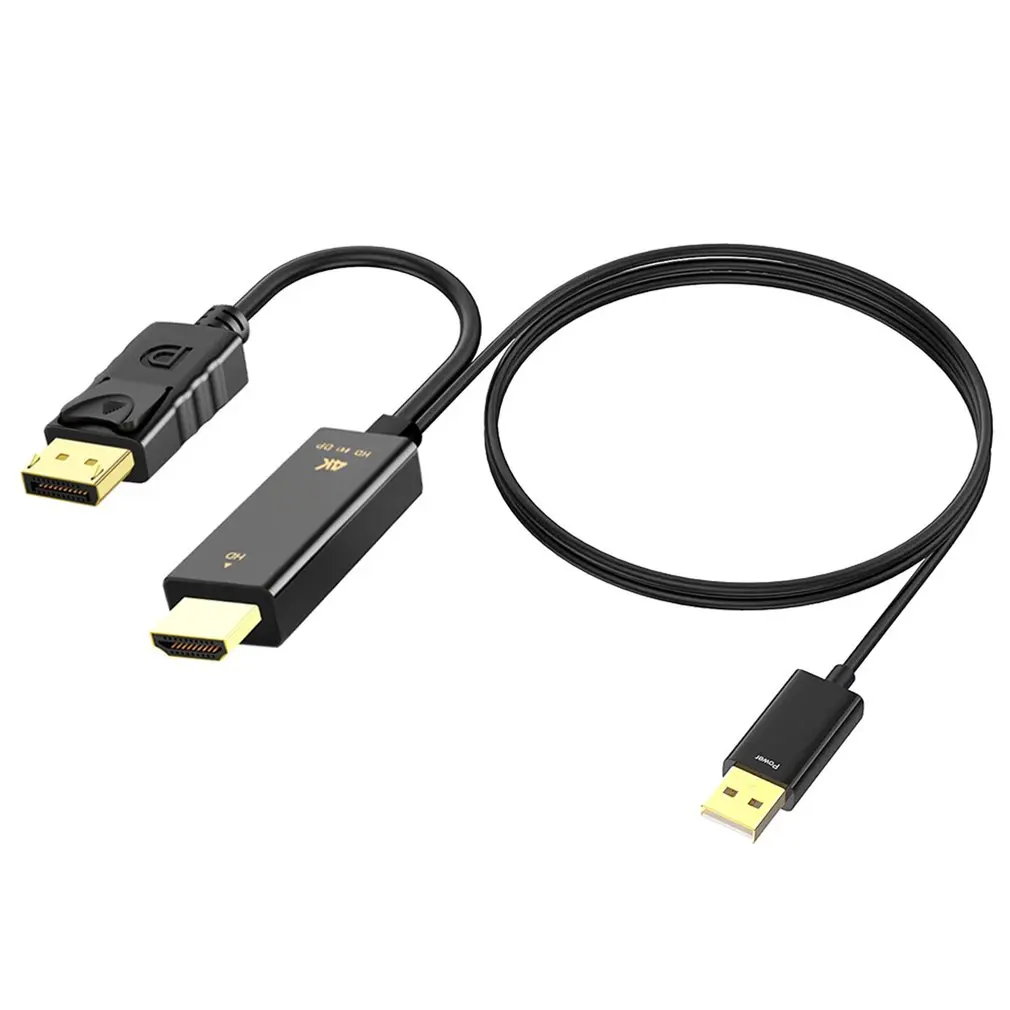 

4K 60Hz HDMI-compatible to Displayport 4K converter cable 1.8m in to DP out for PS4 Apple TV PC to Monitor with usb power cable