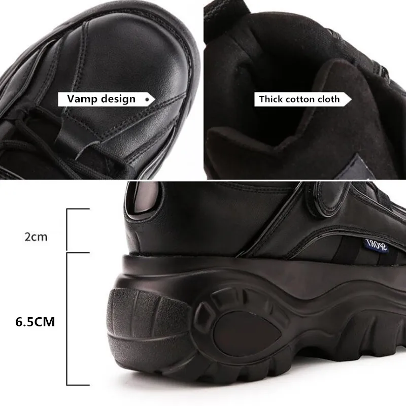 

New Super fire women's boots fashion high-top Height casual increasing women Booties autumn winter thick-soled Female sneakers