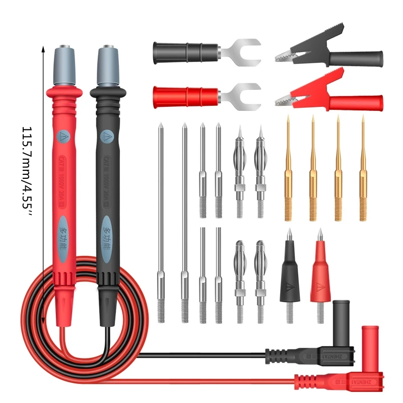 

22PCS/SET 1000V Multi-function Multimeter Test Kit Test Leads Replaceable Probe