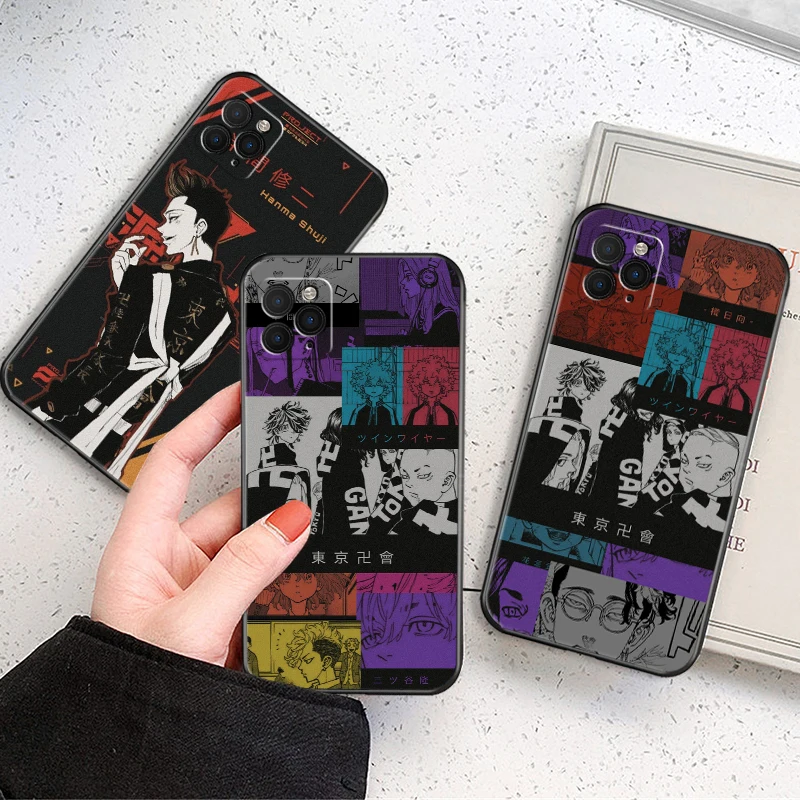 

Japanese Anime Tokyo Revengers Phone Case For iPhone 12 11 Pro Max 13 Mini X XS Max XR 7 8 SE 2020 6 6S Fashion Black Cover