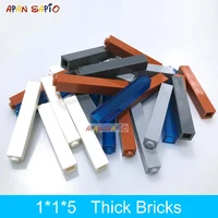 20pcs diy building blocks thick bricks 1x1x5 dots educational creative plastic toys for children compatible brands kids gifts