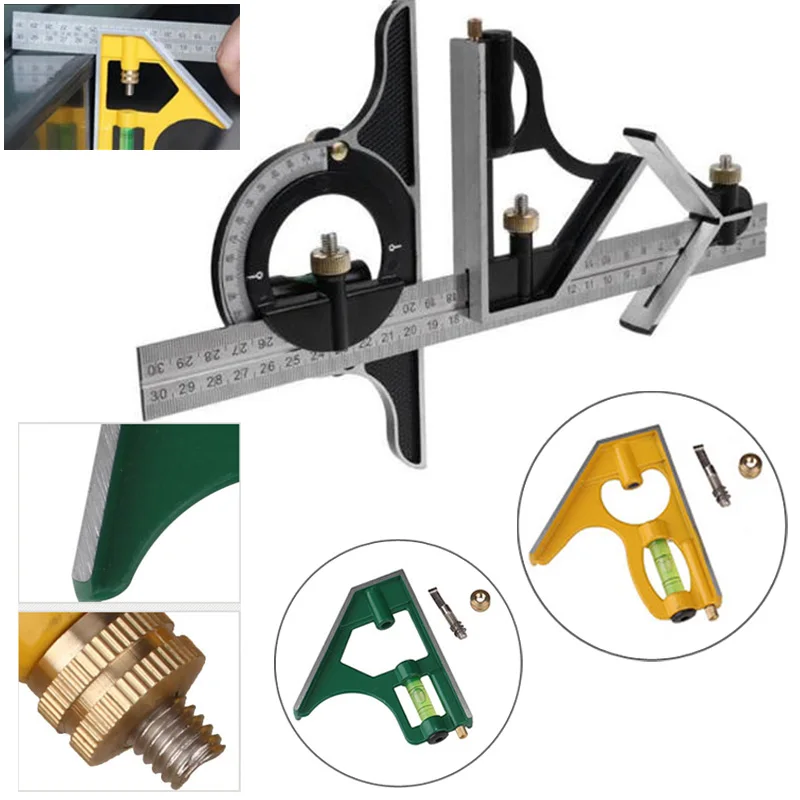 Прямая Линейка Carpenter Tri Square Angle Finder & Level Tool Регулируемая мера|Детали инструментов| |