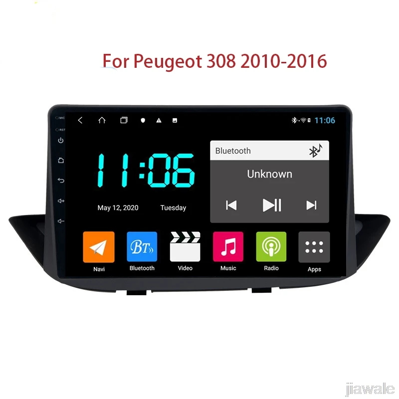 

9" octa core 1280*720 QLED screen Android 10 Car GPS radio Navigation for Peugeot 308 2010-2015