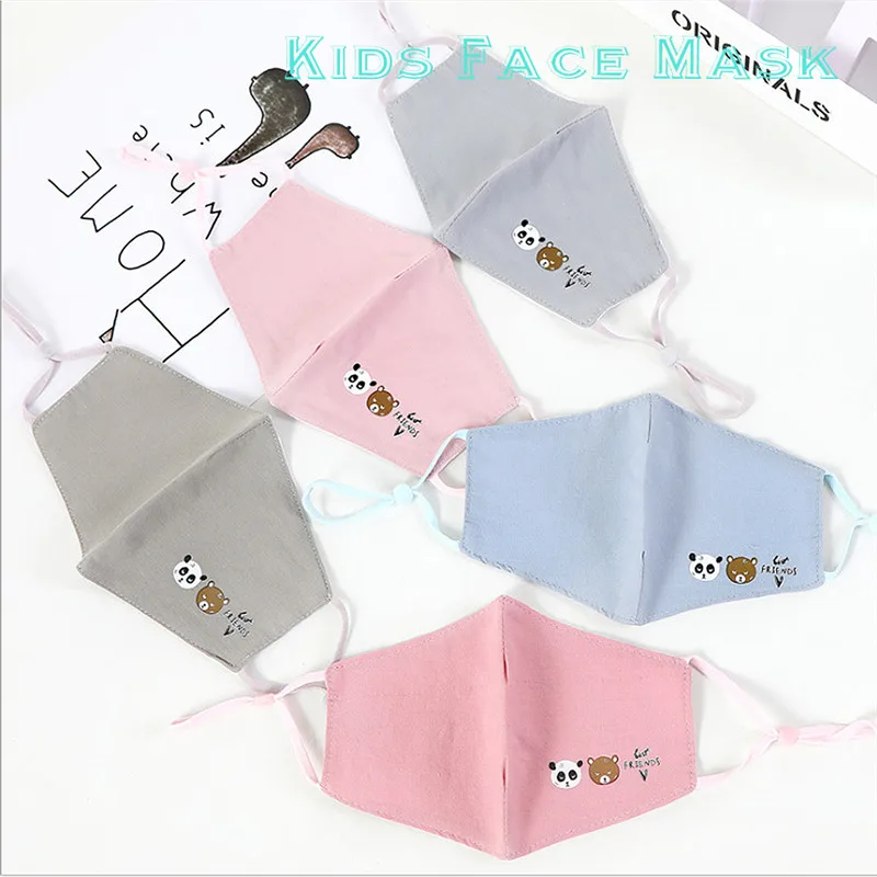 Хлопковая маска с мультяшными животными для детей 3-12 лет милая детская против