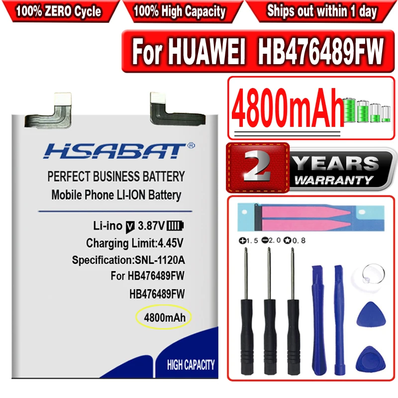 

HSABAT 4800mAh HB476489EFW Battery for Huawei Phone