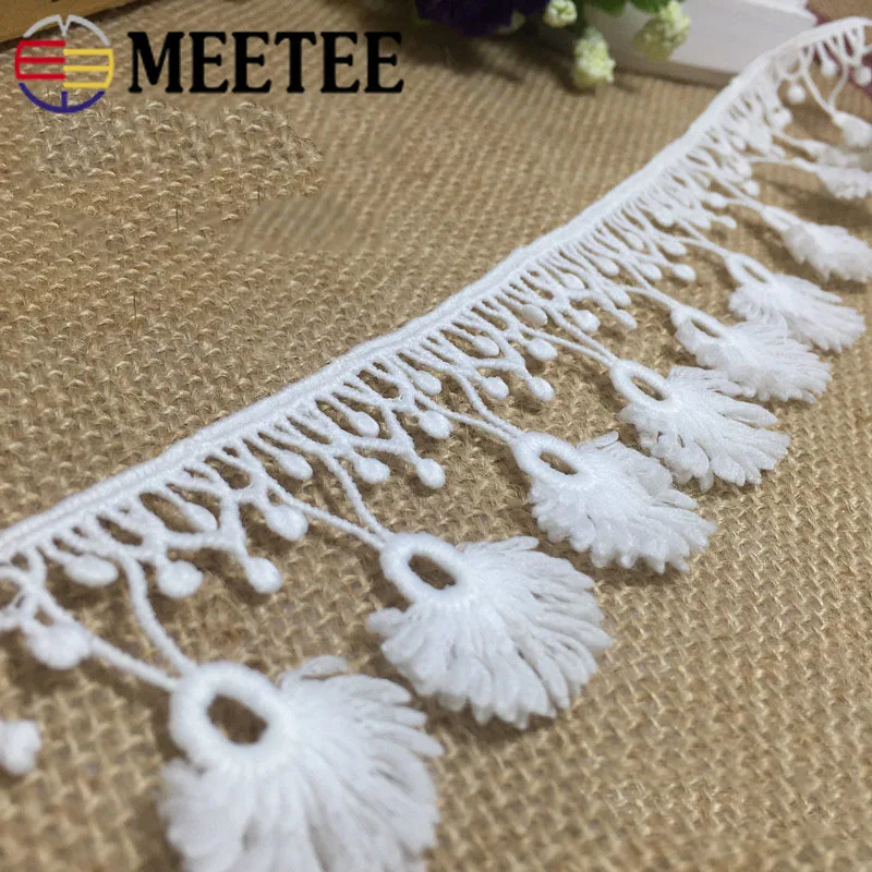 9 ярдов Meetee 5 см хлопок полиэстер кружевная лента шелковая вышивка DIY Одежда