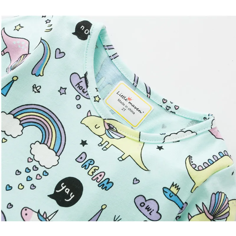 New Baby Girl Fall Dress Cartoon Printed Dreamland Animal Autumn Cotton Kids Casual Clothes Children Clothing(2-7 Yrs) | Детская одежда