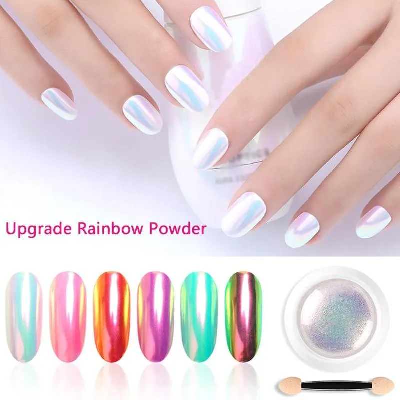 Новый блеск для ногтей жемчужный неоновый впитывающий дизайн неоновая пудра в