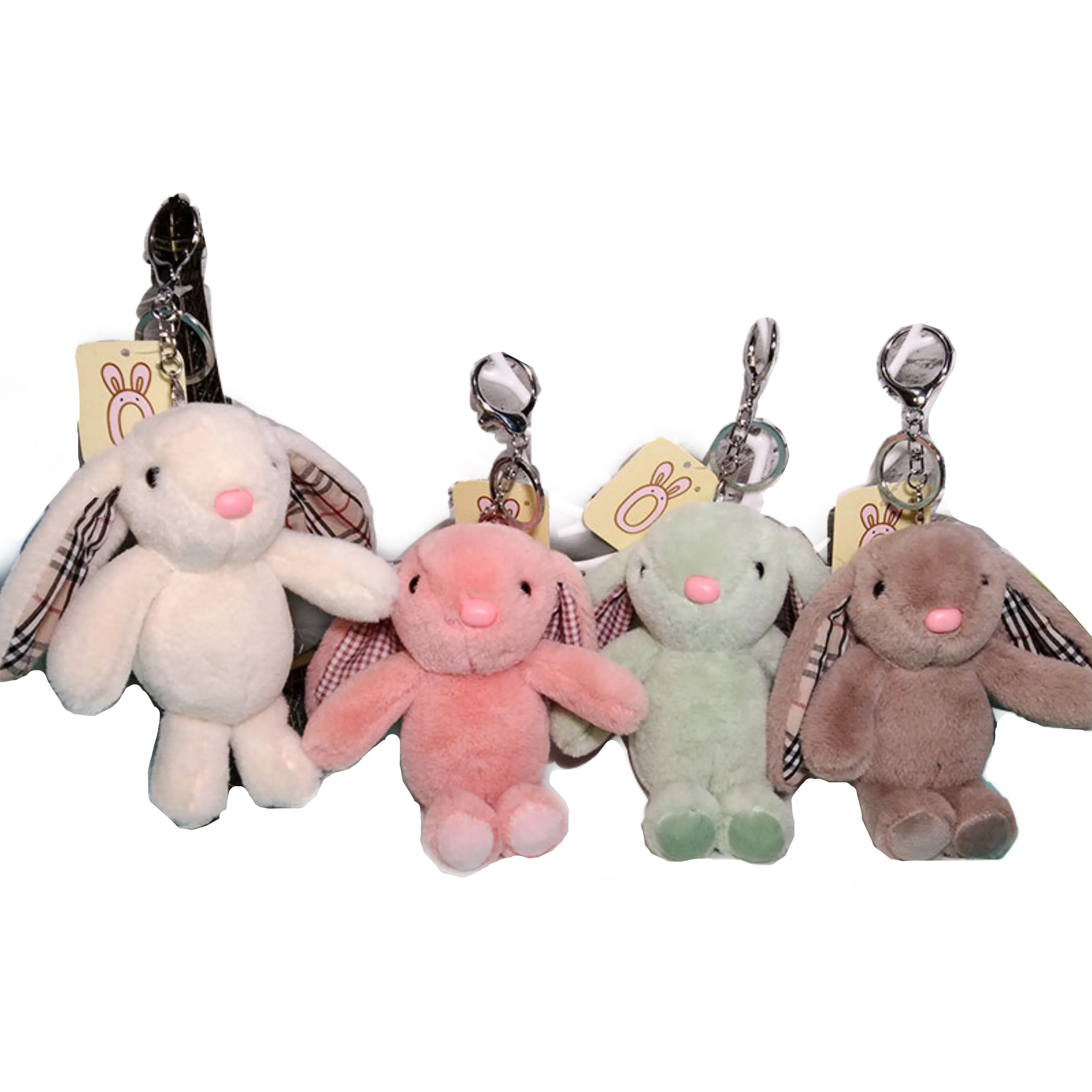 

16cm Rabbit Doll Soft Plush Toy Long Ears Bunny Appease Toy For Kids Cute Stuffed Animal with Keyring Bag Pendant Gift