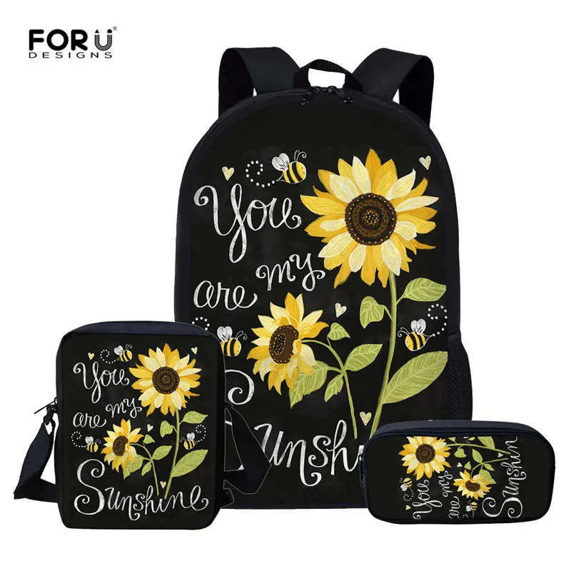 Z5166CEK FORUDESIGNS/Милые Подсолнухи, легкие рюкзаки для девочек, школьные сумки, Набор детских книжных сумок, детский школьный рюкзак, mochila escolar - Цвет: Z5166CEK