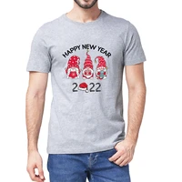 unisex 100 cotton happy new year 2022 merry christmas gnomes pajama family matching mens novelty oversized t shirt casual tee