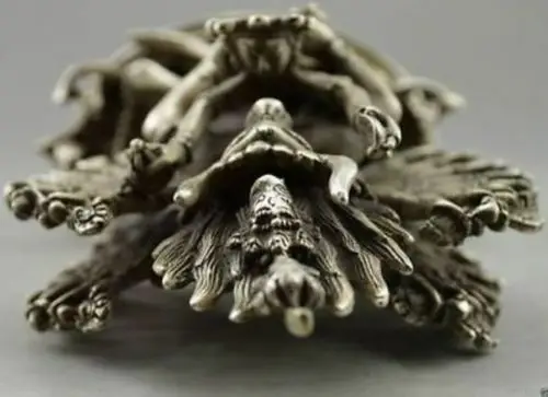 

Collectible Old Handwork Tibet Silver Carved Yamantaka Buddha Statue