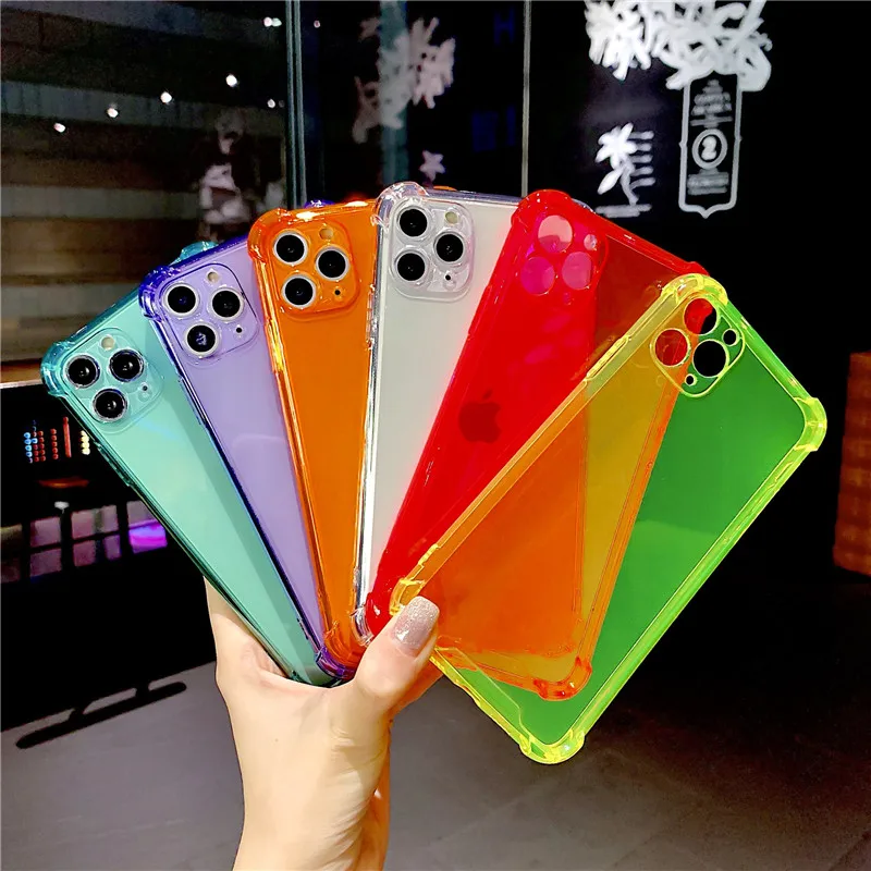 

luxury Thin Soft Fashion Phone Case For iPhone 11 12 Mini Pro Max XR X XMax 6 6s 7 8 Plus SE2 phone case Flash Solid Candy Color
