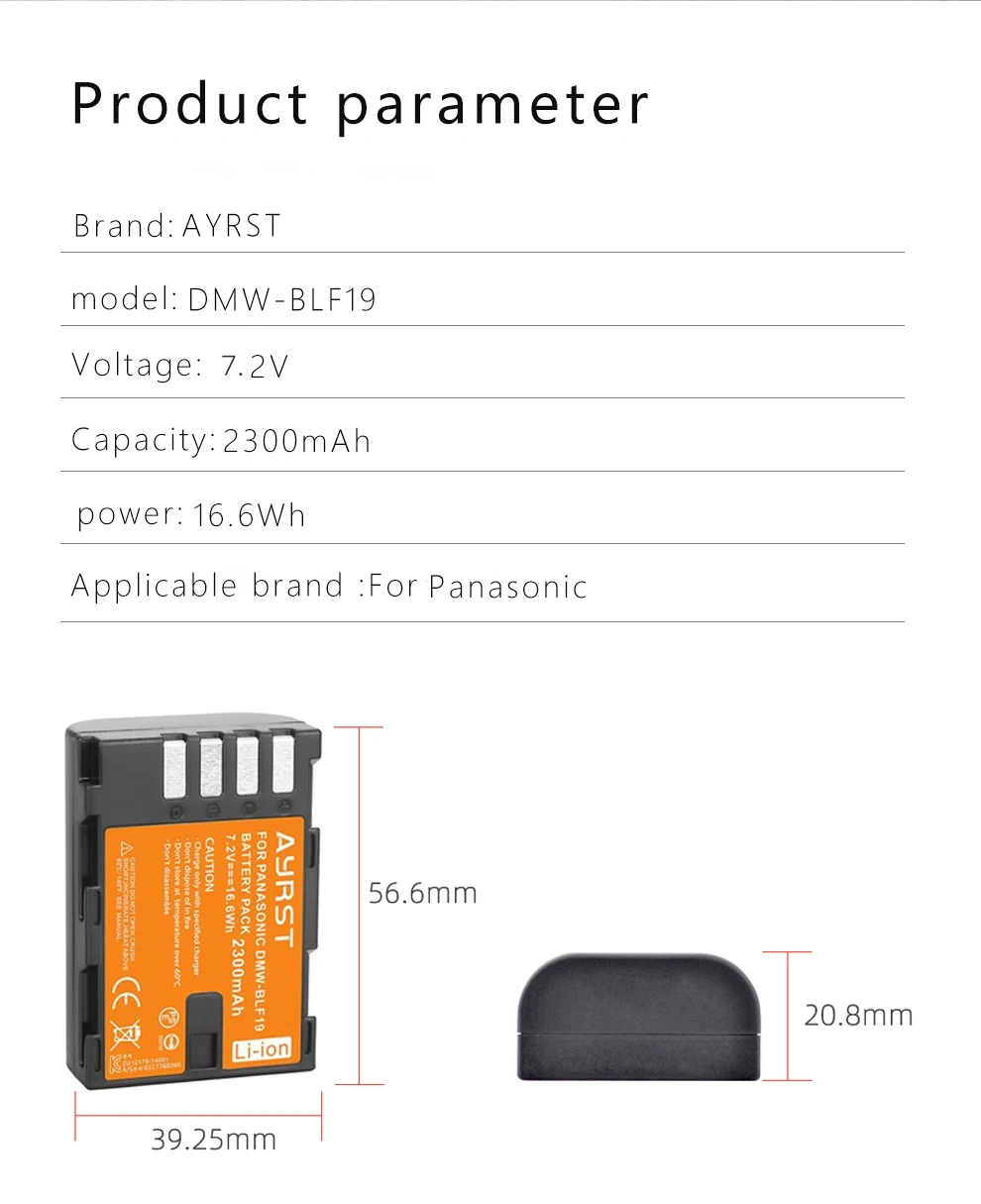 Аккумулятор для фотоаппарата 2x2300 мА · ч DMW-BLF19E DMW-BLF19 DMW BLF19 BLF19E + двойное зарядное