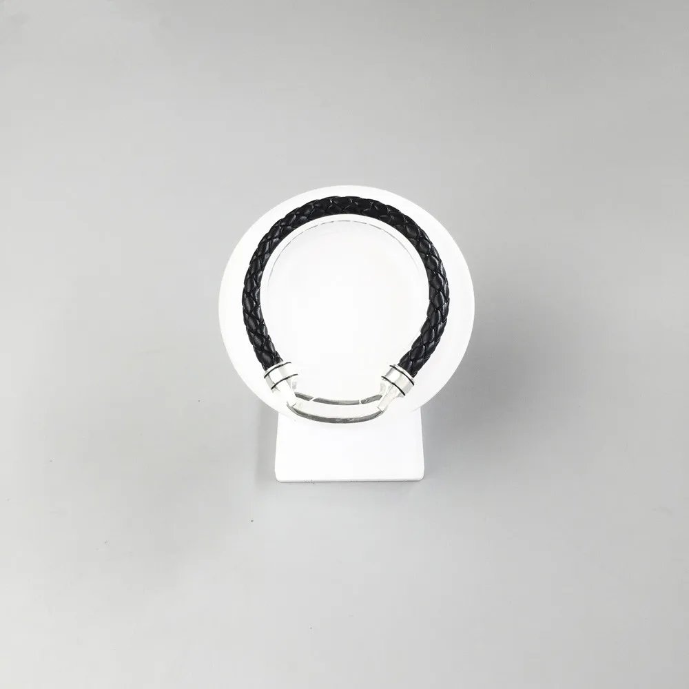 Браслеты-манжеты из плетеной кожи стерлингового серебра 925 пробы ширина 7 мм