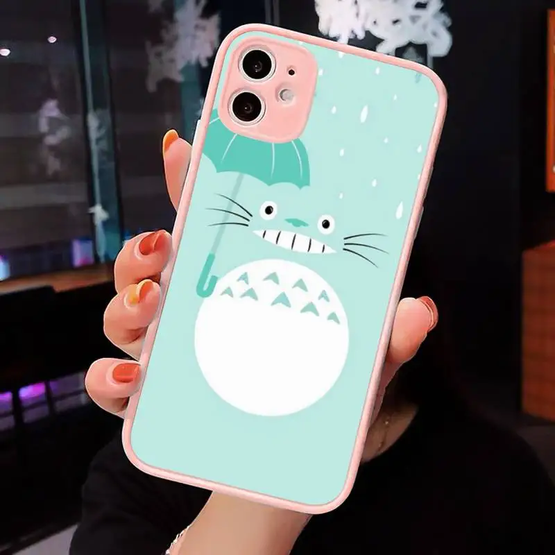 

Cartoon Studio Ghibli Totoro Phone Case Matte Transparent For iPhone 12 Mini 11 Pro XR XS Max 7 8 Plus