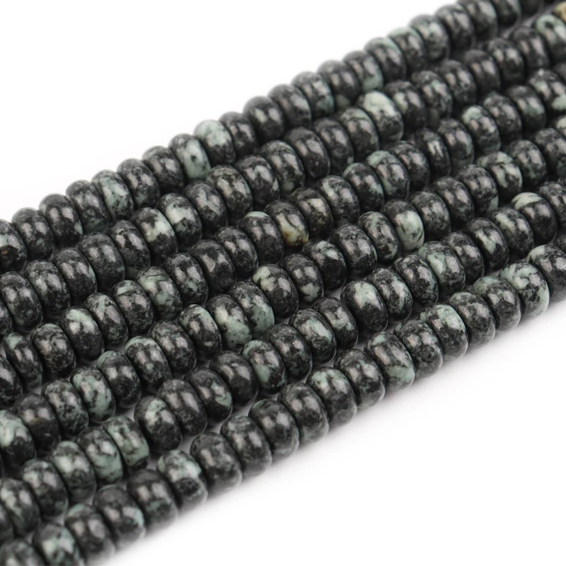 

Natural Stone Loose Spacer Beads Black White Spotted Abacus jade Beads For Jewelry Making DIY Charms Bracelet Necklace 8x5mm