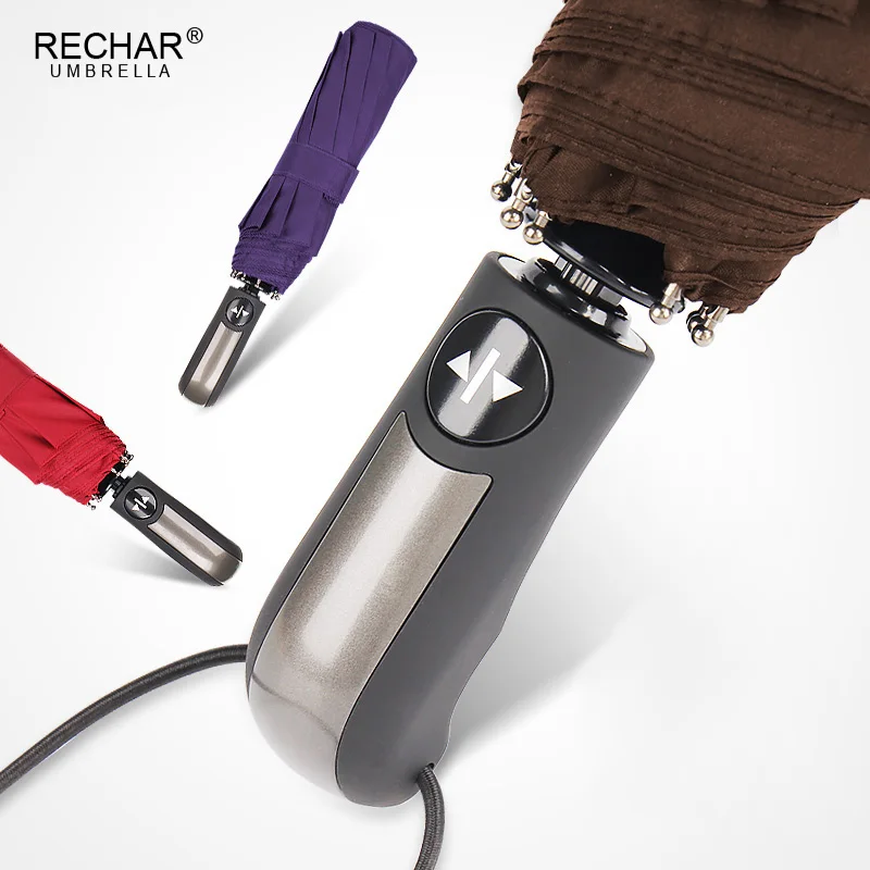 Ветрозащитный автоматический складной зонт 10 к однотонный большой прочный