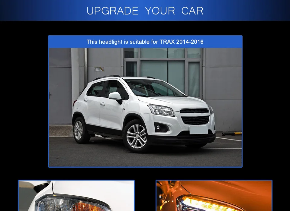 Головной фонарь для Chevrolet Trax 13-17 трекер фары Противотуманные фары Дневные ходовые огни DRL H7 светодиодный Биксеноновая лампа автомобильные аксессуары