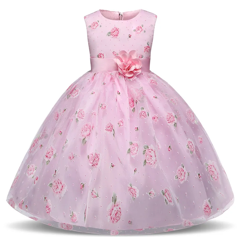 Fancy 4-10 Years Kids Dresses for Girls Flower Children Wedding Gown Elegant Princess Dress Girl Party Clothes Formal Wear | Детская