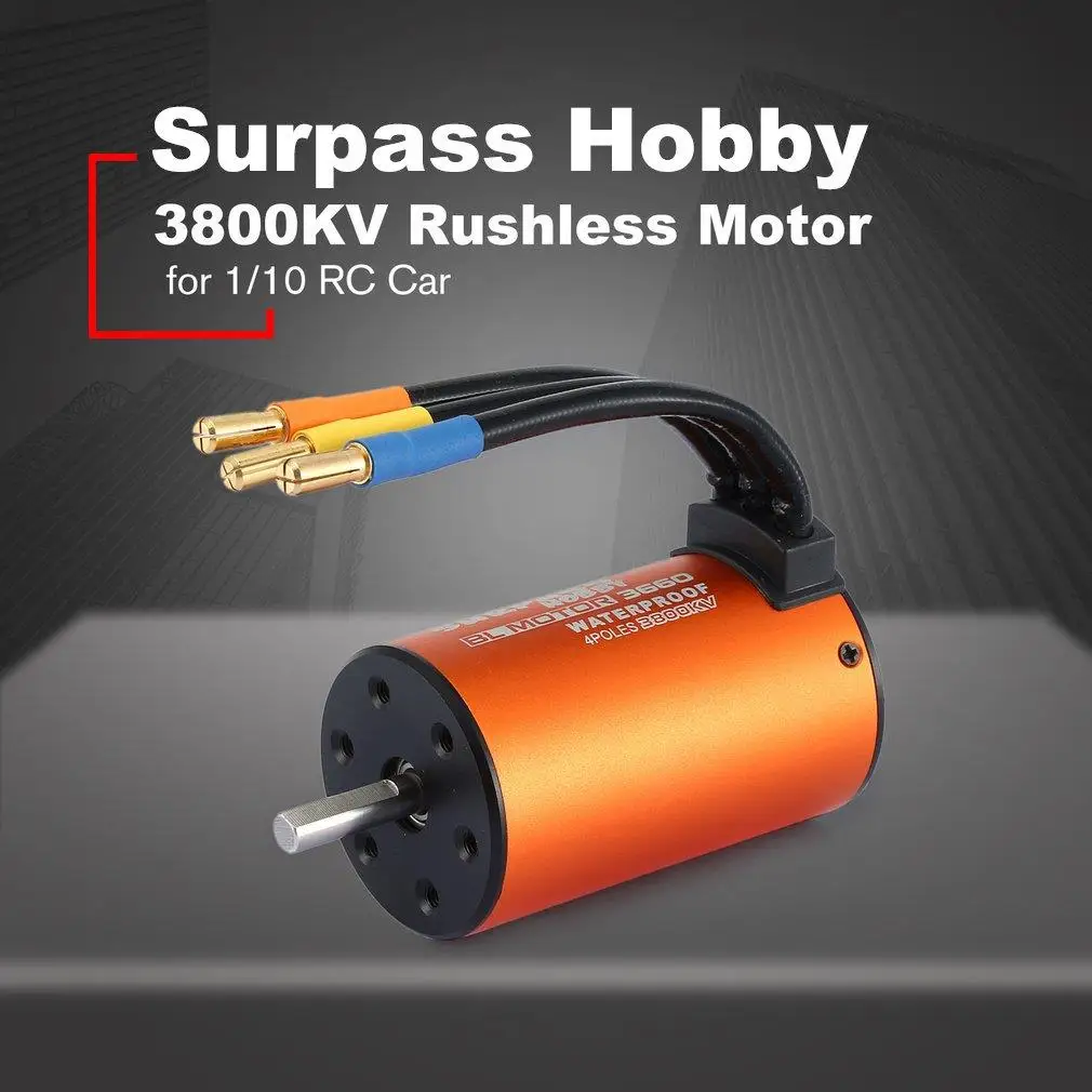 

Бесщеточный двигатель SURPASS HOBBY 3660 4300KV/3800KV, водонепроницаемый Бессенсорный двигатель для радиоуправляемого автомобиля 1/10, запчасти, аксессу...