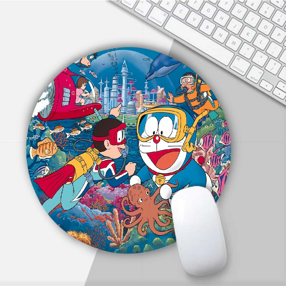 

Cute Doraemon Round Mouse Mat Gaming Mouse Pad For PC Laptop Notebook 20x20cm Gamer Desk Pad