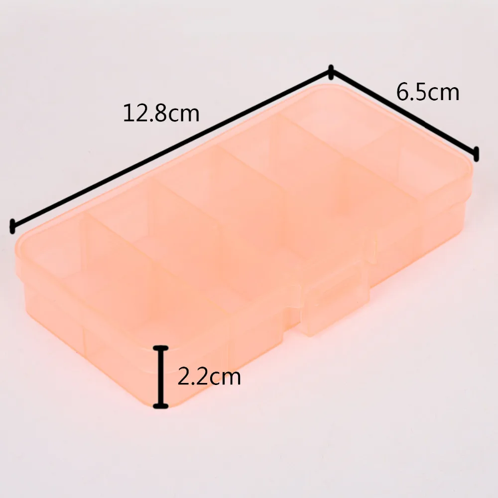 

10 Slots Plastic Storage Jewelry Box Compartment Adjustable Container for Beads Earring Box for Jewelry Rectangle Box Case
