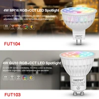 miboxer 4w gu10 mr16 rgbcct led spotlight fut103 fut104 12v 110v 220v indoor lamp 2 4g rf remote controller app control milight