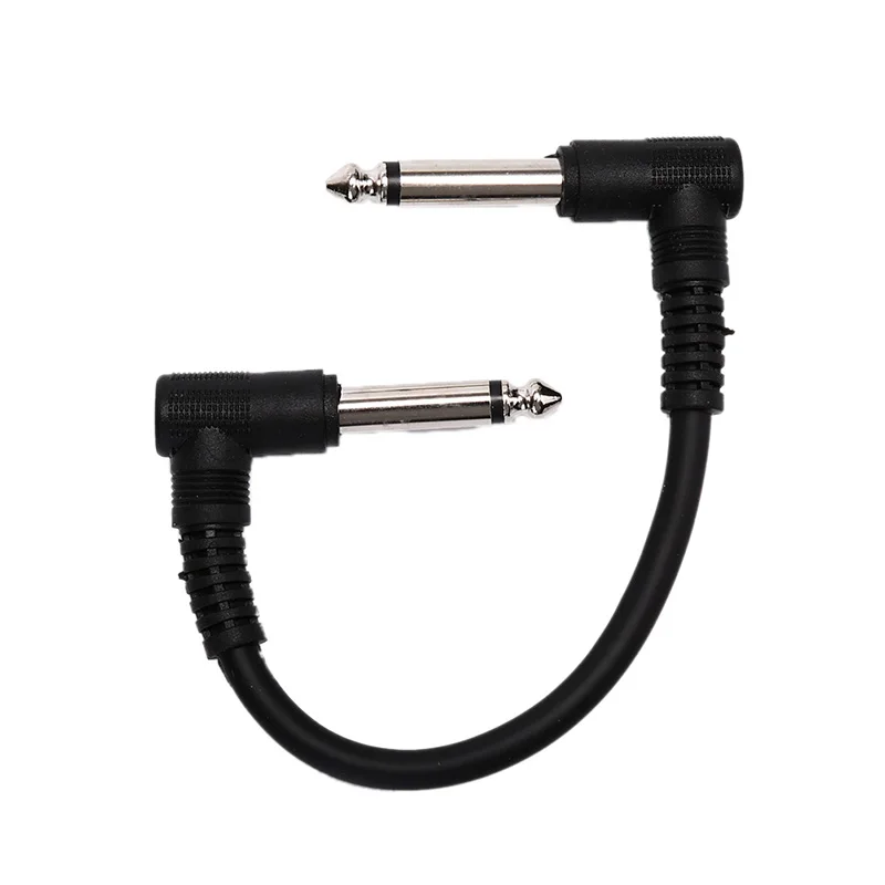 1 stück universal gitarre effekt pedal instrument patch kabel rechten winkel stecker 1520 cm schwarz kabel free global shipping