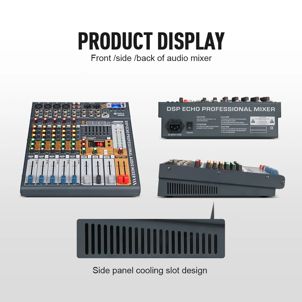 Debra аудио чистый звук! Профессиональный EVA 6 канальный микшер dj consoler с 48 в